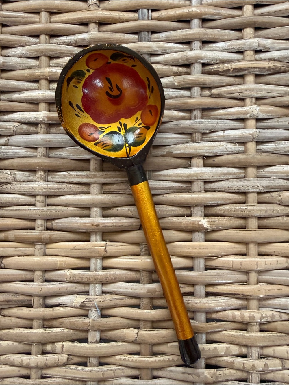 Handpainted Floral Design Decorative Wooden Spoon